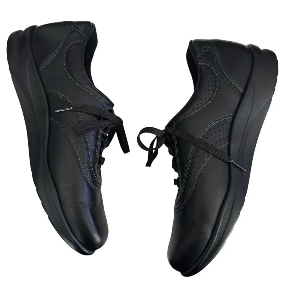 SAS Walk Easy‎ Black Leather Comfort Walking Shoes Women’s 9.5N $209 Made In USA